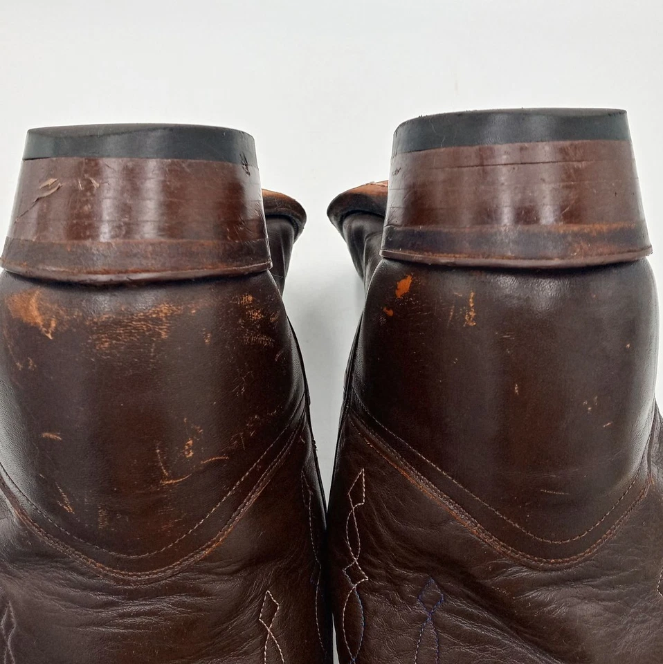 Botas de Vaquero Justin Cuero Marrón Para Hombre 10.5 A Ancho Extra Estrecho Western Rodeo Foto 4 de 4