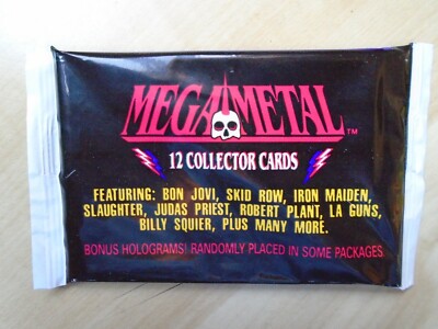 Mega Metal 1991 Sealed Trading Card Pack  Bon Jovi Iron Maiden Robert Plant 