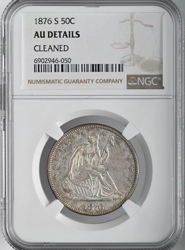1876-S  50C  LIBERTY SEATED HALF DOLLAR  NGC AU DETAILS "CLEANED" #6902946-050