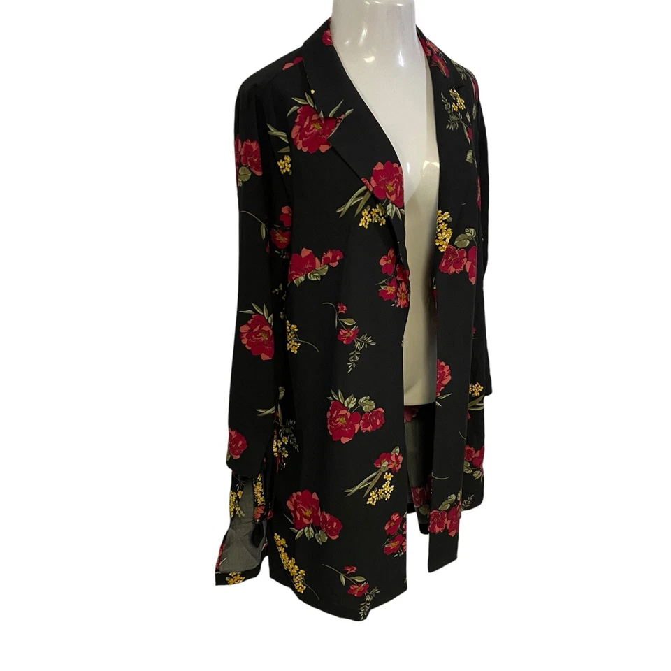 Blazer Roz & Ali Mujer 1X Floral Longline Plumero Trabajo Oficina Informal Chaqueta Foto 2 de 4