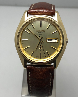 Vintage Seiko QT 3803-7031 Day/Date Cap GoId Quartz Men's