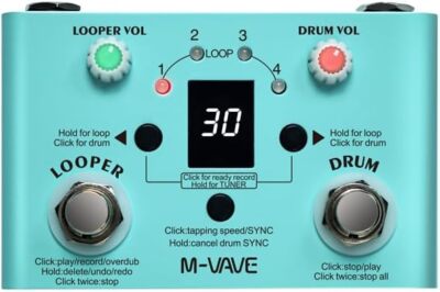 Circle Looper Pedal Drum Machine with Tuner 11 Minute Loop for Guitar pedals 