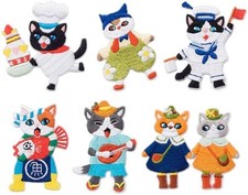 Iron-on Patches Animal Iron-on Appliques Stylish Embroidery Cat-6-piece Set 02 