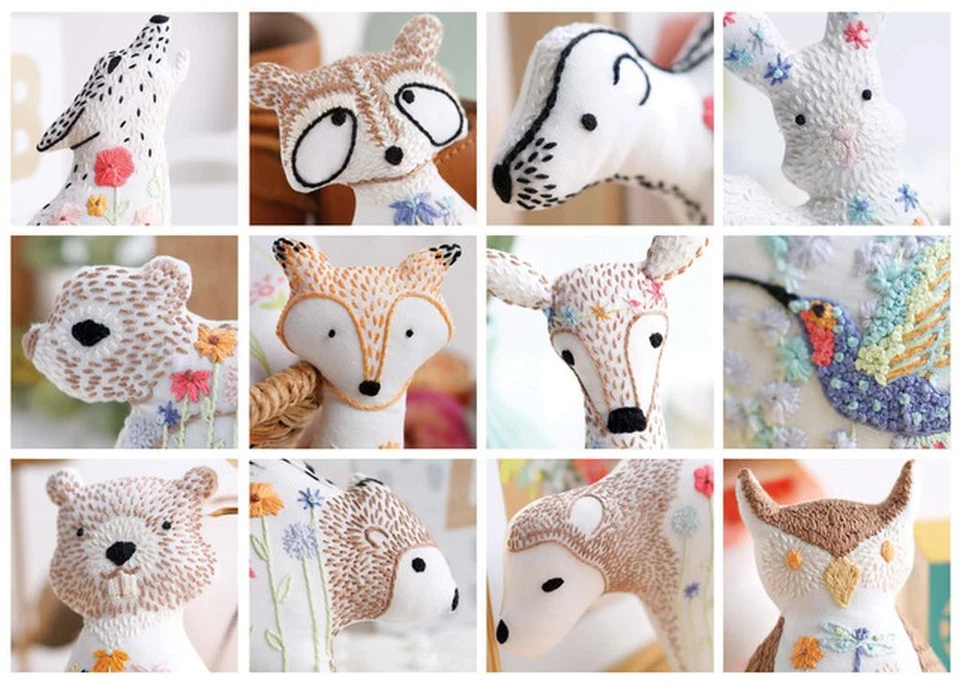 Embroidery Pattern Book ~ FOREST FRIENDS ~ 12 Animals to Embroider by Hand - Image 2 of 4