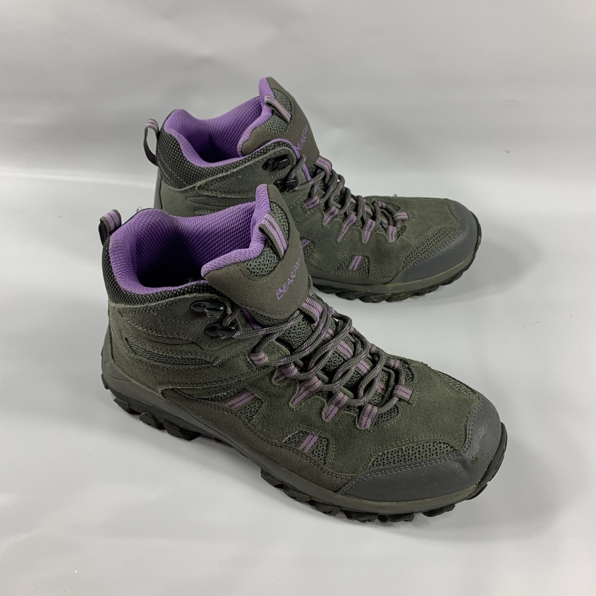 BEARPAW Zephyr Mid Hiking Shoes Women Sz 10 Gray Purple | eBay