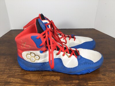 Rudis JB1 Jordan Burrough Wrestling Shoes Men's Size 11 Red & White & Blue