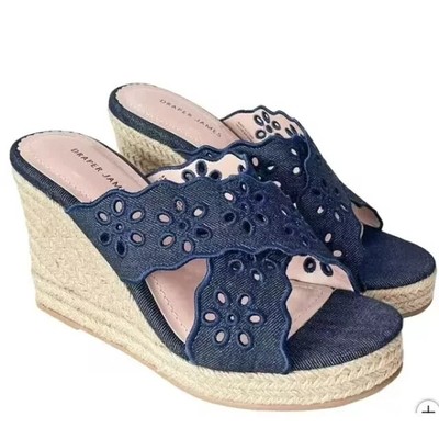 Draper James Emily Damen Keilabsatz Schuhe, Marineblau, 8