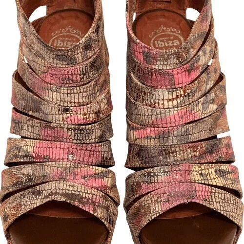 Sandalia de cuña Jeffrey Campbell She‐Man EE. UU. 8 multicolor piel de serpiente plataforma recortada Foto 4 de 4