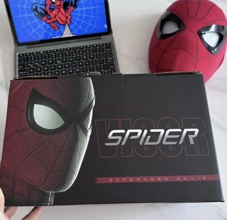 Máscara de Spider-Man Moving Arachno Ojos Control de barbilla Ojos Casco Máscaras Accesorios Regalo Foto 3 de 4