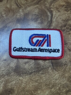 Rare 80s Gulfstream Aircraft Aerospace Plane PATCH Vtg Iron On Logo 3  Airline