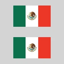 2x REFLECTIVE MEXICO FLAG MEXICAN Decal Stickers Exterior Many Sizes Made in USA