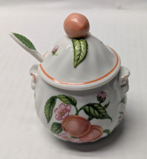Lenox Orchard Porcelain Peach Jelly Jam Jar &...