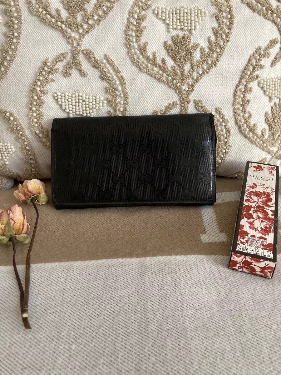 Gucci GG Guccissima Long Leather Wallet in Black