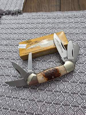 1986 Parker & Son Texas Sesquicentennial Large 6 Blade Canoe M-1431 Sandbar Hand