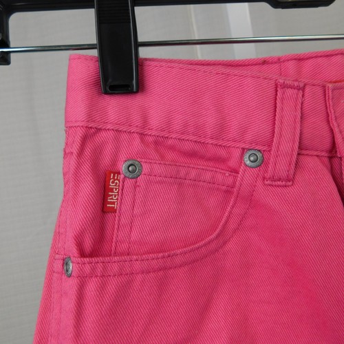Girl's Vintage 90s NOS Colored Denim Esprit Carpenter Jean Shorts 8, Pink #7069 - Picture 2 of 8