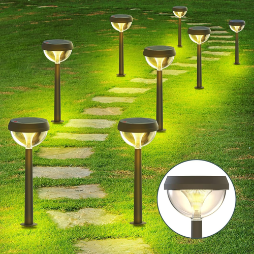 Solar Pathway Lights 8 Pack, Solar Outdoor Lights Warm White, Solar Path Lights