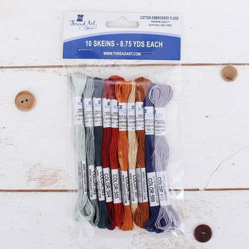 PREMIUM COTTON EMBROIDERY FLOSS SET IN AUTUMN HARVEST COLORS - SIX STRAND THREAD - Picture 3 of 7