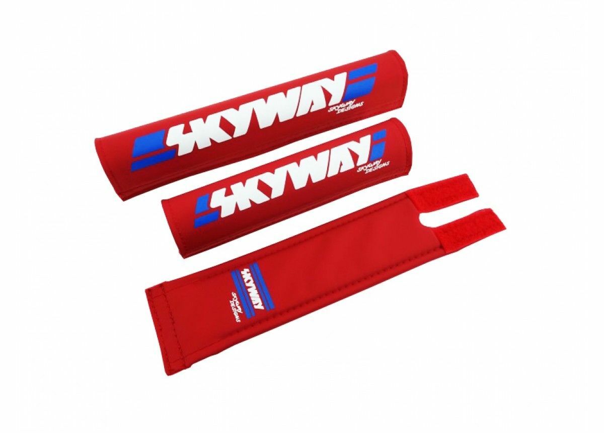 SKYWAY Bar Pads Retro Old School BMX Bike Frame 3 Pad Set Red