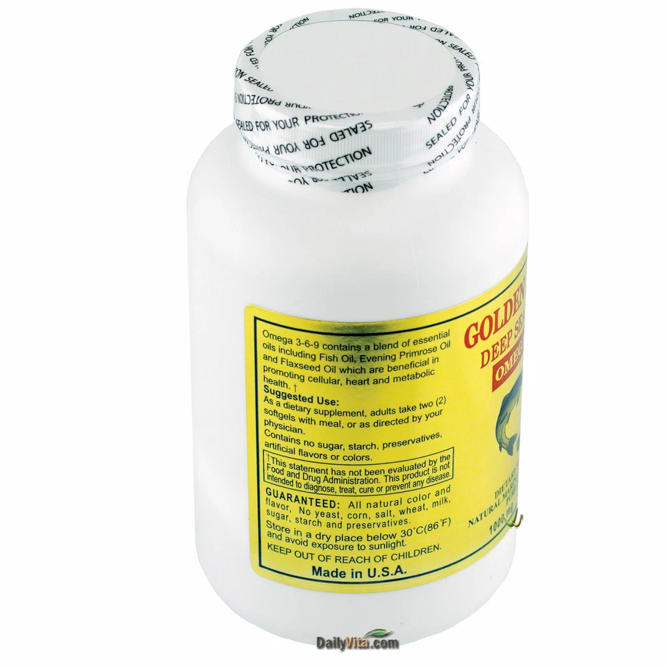 12x 200 Caps Golden Alaska Deep Sea Fish Oil Omega 3-6-9 DHA EPA USA MADE - Image 3 of 3