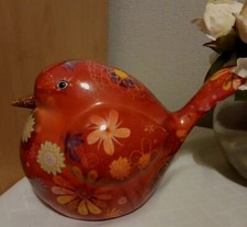 POMME PIDOU Bird Red MONEY BOX Collectable Ceramic Ornament