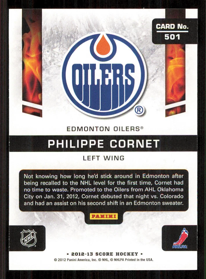 2012-13 Score #501 Philippe Cornet HR RC - Image 2 of 2