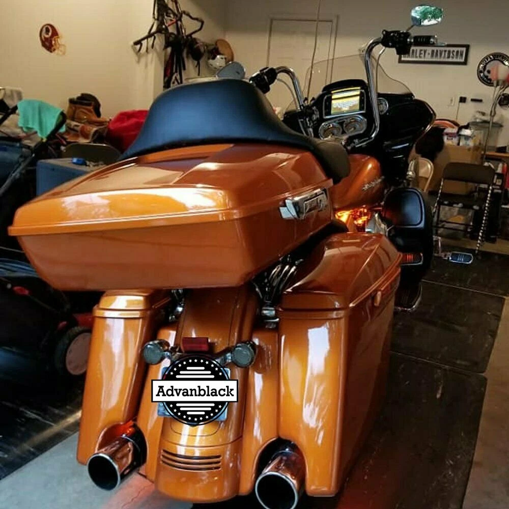 Advanblack Amber Whiskey Chopped Tour Pak Wrap Around Backrest For
