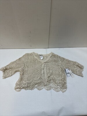 SHORT SLEEVE LACE BOLERO - ANTIQUE IVORY L/XL | eBay