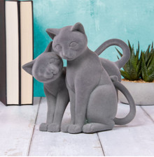 Leonardo Collection Silver Grey Cuddle Cats Twin Velvet Pair Figures Ornament