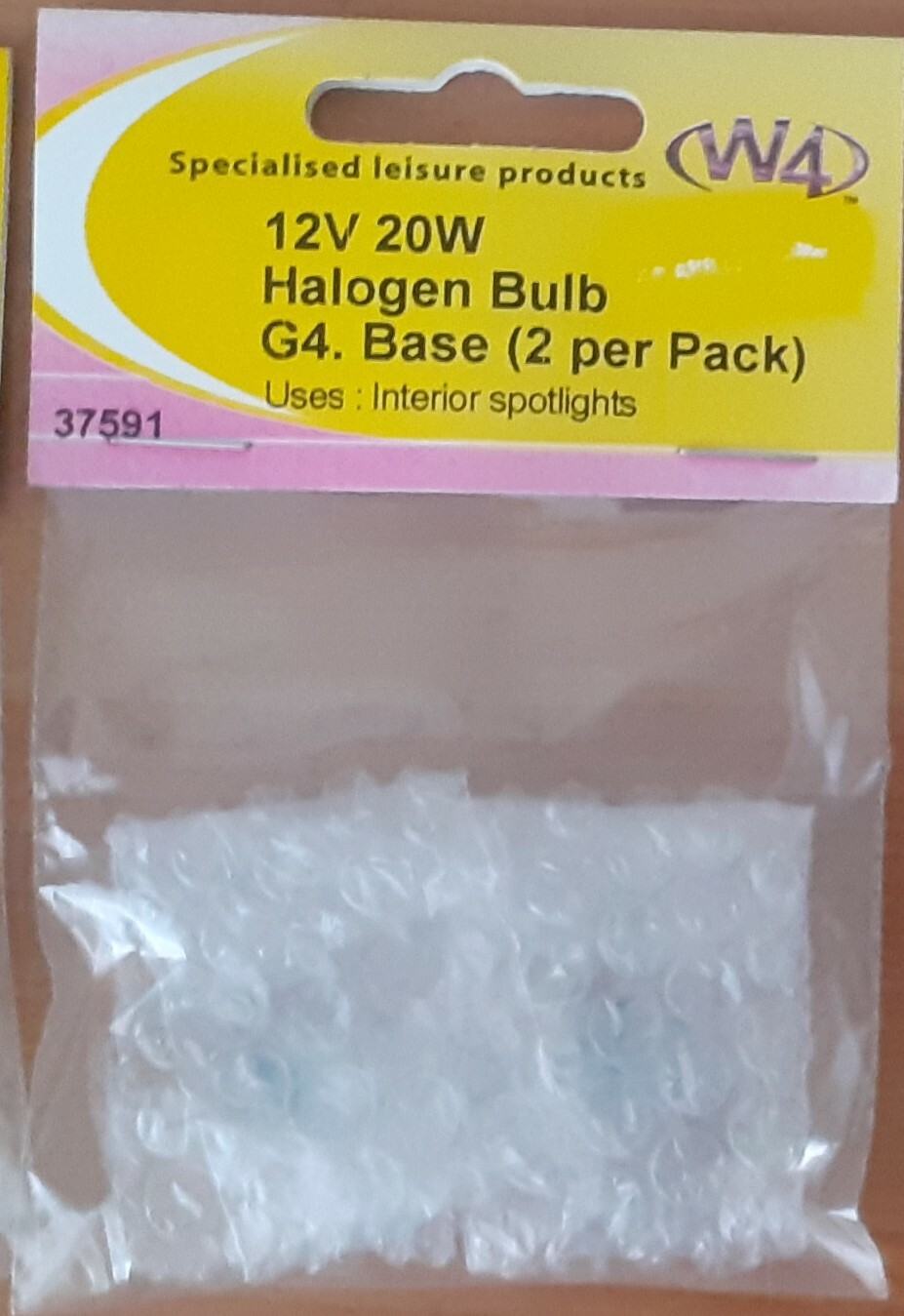 W4 12v 20w Halogen Bulb G4 Pack of 2 37591