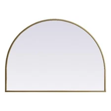 Elegant Decor Ayra 33x24" Arch Modern MDF Wood/Iron Mirror in Brass