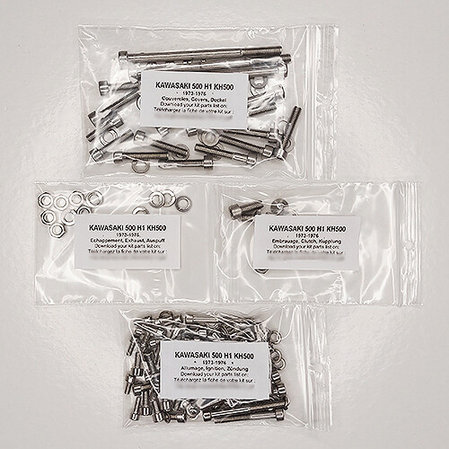 Kit vis allen inox moteur Kawasaki H1 500 pour entretien moto