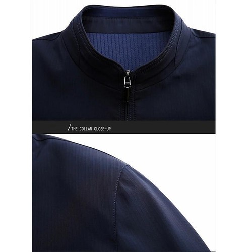 Casual Business Autumn Spring Jackets Outwear Top Men's Zipper Lapel Collar Coat - Picture 5 of 17