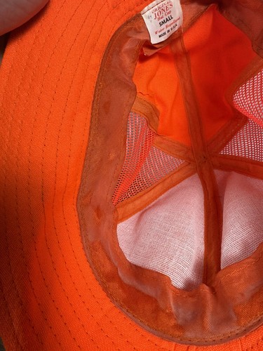 Vintage Original Jones Jagdhut Kappe orange belüftet Netz Fedora hergestellt in den USA - klein - Bild 6 von 24