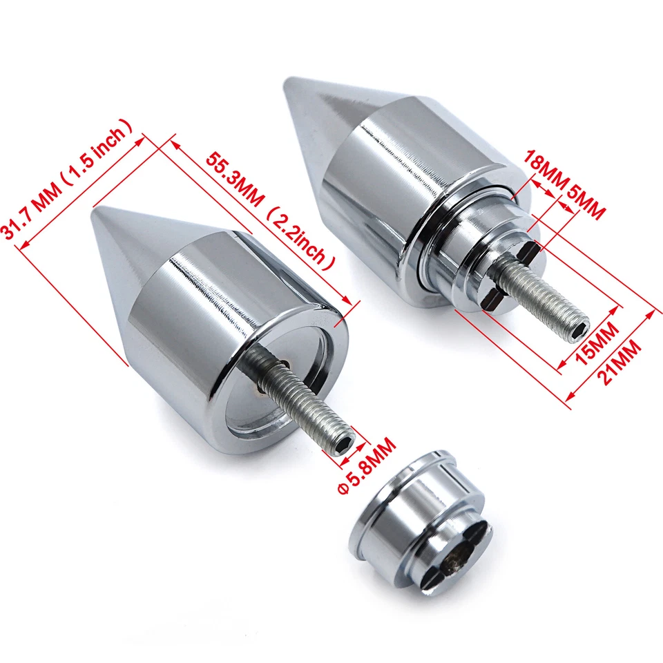 Tapas de extremo de manillar de agarre de mano cromadas para Honda CBR 954 RR 2002-200 Foto 2 de 4