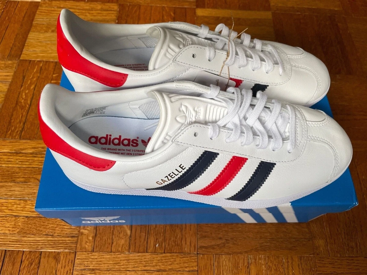 Soldaat Ik wil niet voor NEW! Adidas Gazelle Legend Ink White 3-Stripes Red Black Sneaker Men&#039;s  size US 9 | eBay