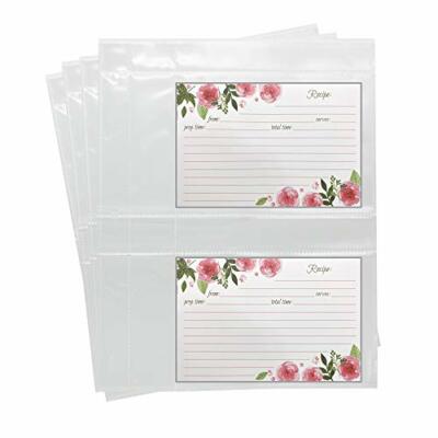 plastic recipe card sleeves Amazon.com: Recipe Card Protectors, 3x5 Inches, Clear Plastic Sleeves, 100  Pack (35'') : Office Products