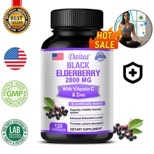 Elderberry Capsules - High Potency Immune Support w/ Sambucus Black Elderberries