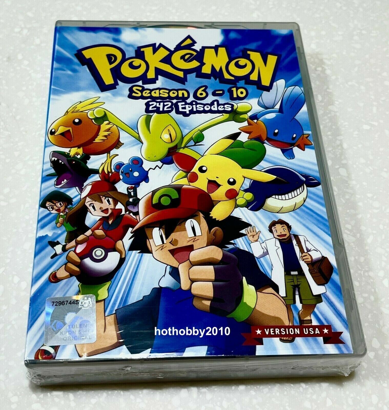 ENGLISH DUBBED POKEMON Season 6-10 (Vol.1-242Eps) DVD USA Version All  Region