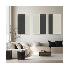 3-Pack Stitched Fabric Acoustic Panels Sound Absorbing, 3-Piece 35.5x23.6 Inc...