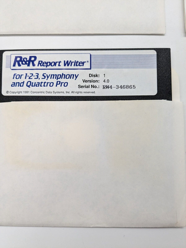 Concentric Data Systems R&R Report Writer Software Disks Vintage Untested. - Photo 7/10