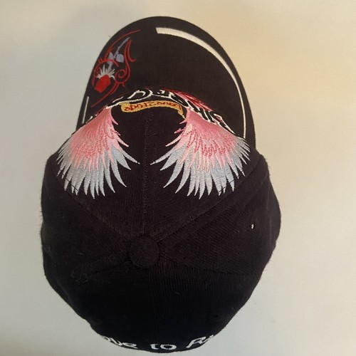 Sombrero de bebé para motocicleta para mujer negro Love 2 paseos alas bordadas colorido motociclista - Imagen 4 de 6