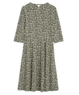 Seasalt Damen 3/4 Arm Blooming Garden Kleid - Grün Mix (Unvollkommen)