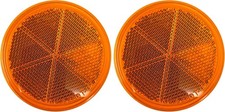 Class A 3" Round Reflector Strong Stick-on - RED/AMBER for Tra Color: 2x Amber