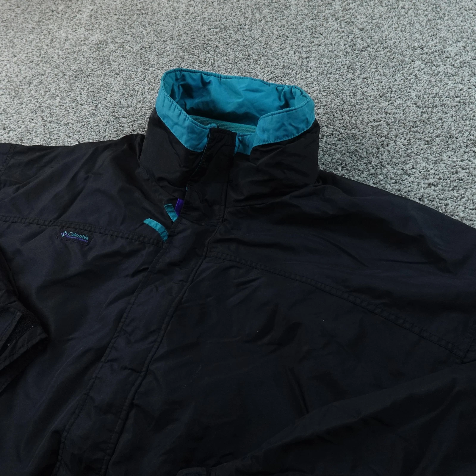 VTG Columbia Jacket Mens 2XL Black Bugaboo Ski Snow Windbreaker Coat Outdoor 90s
