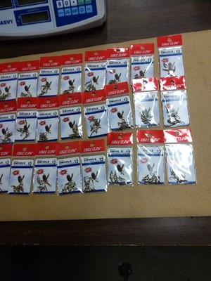 Lot of 24 Packs Eagle Claw Barrel Swivel w/ Snap Sz 12 Qty 7 to a pack