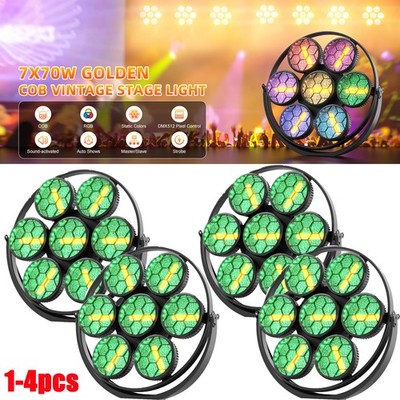 4X 490W COB LED RGB+Golden  DMX Stage DJ Audience Blinder Light Dsico Party Club