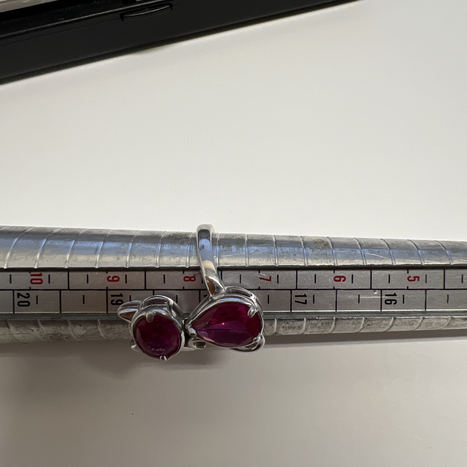 Sterling Silver Lab Created Ruby Cat Ring Size 8 … - image 6