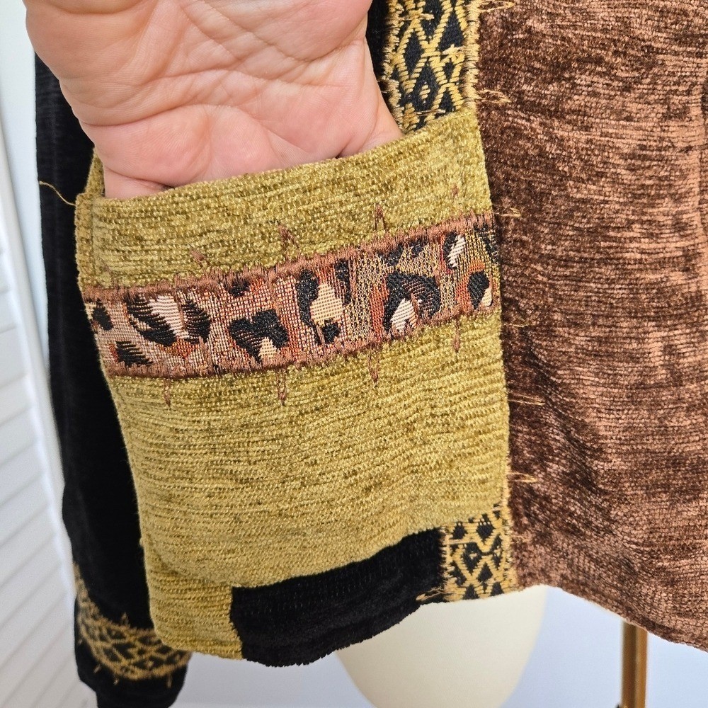 Allure Patchwork Chenille Jacket Blazer Plus Size… - image 3