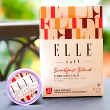 ELLE CAFÉ  Breakfast Blend MEDIUM LIGHTEST ROAST  K-Pods-12 Ct
