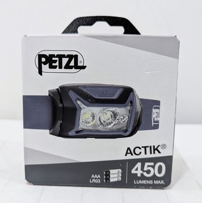 Petzl ACTIK 450 Lumens LED Headlamp with Red Lighting - Black